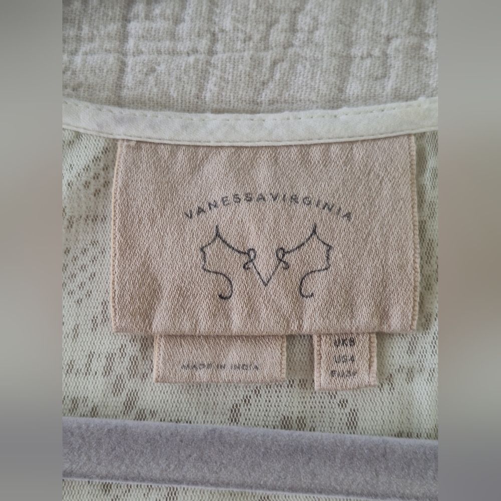 Cream Crochet Tank Top with Neon Orange Trim - Picture 4 of 9
